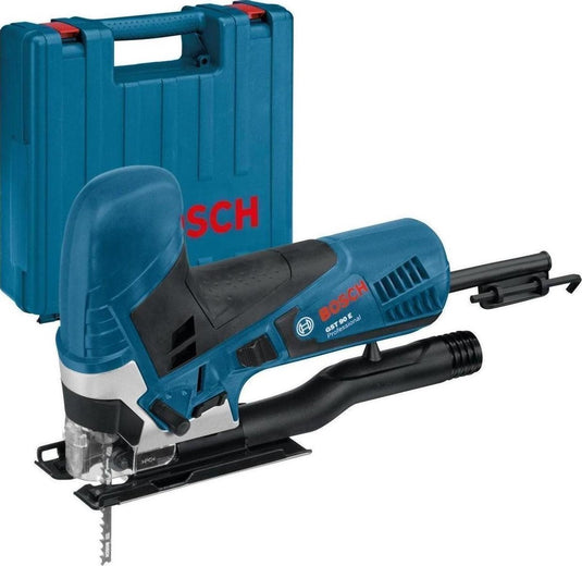 Bosch decoupeerzaagmachine gst 90 e (1 x zaagblad, afzuigset, antisplinterplaatje, inbusstiftsleutel sw 5)