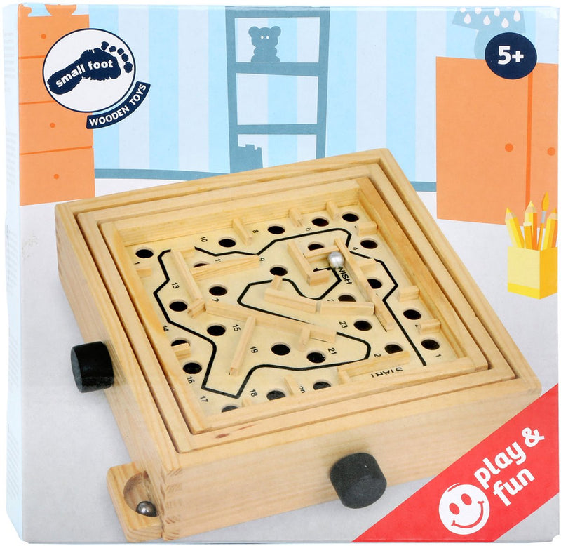 Load image into Gallery viewer, Small foot - houten labyrinth knikkerspel
