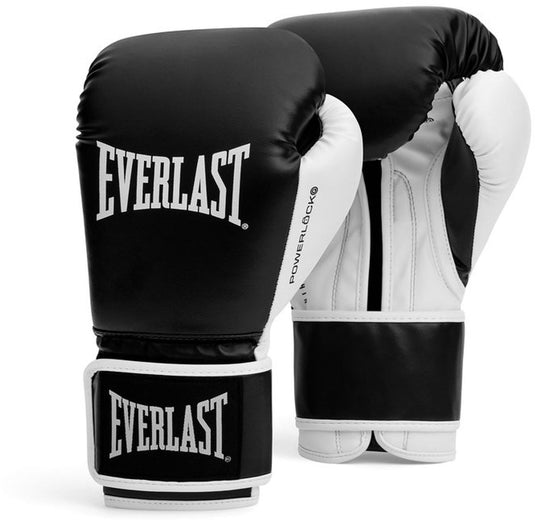 Everlast powerlock og training (kick)bokshandschoenen klittenband, zwart wit, 14-oz