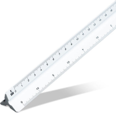 Aristo schaalstok g - lengte 30 cm - 1:15 :20 :25 :33 1 3 :50 :100 - wit kunststof - in beschermetui - ar-1314 1