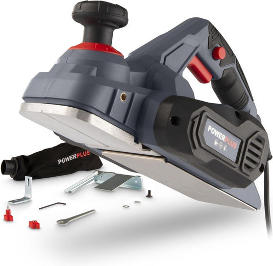 Powerplus powe80030 schaafmachine - 900w - zijgeleider - schaafdiepteinstelling - opvangzak - incl. 2 messen