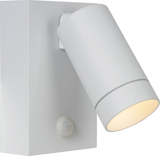 Lucide taylor - wandspot wandlamp binnen buiten - 1xgu10 - ip54 - bewegingssensor - wit