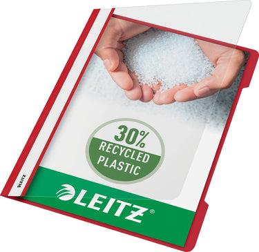 Leitz snelhechter a4 - 30% pre-consumer gerecycled plastic - 25 stuks - rood