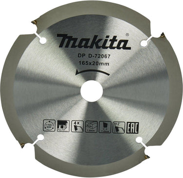 Makita accessoires zaagblad pcd 165x20x1,8 4t 12g - d-72067