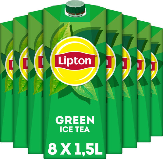 Lipton ice tea green pak - original - laag in suiker - 8 x 1500 ml - voordeelverpakking