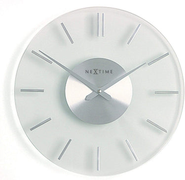 Nextime stripe – wandklok – 31 cm – glas aluminium – transparant