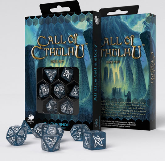 Q-workshop call of cthulhu - abyssal white dice set