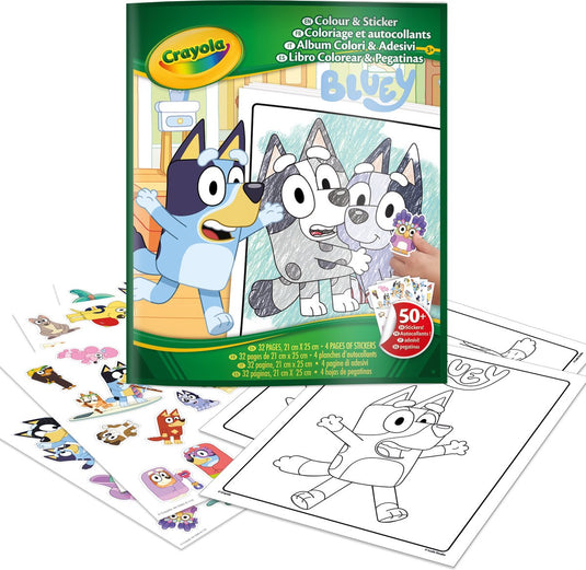 Crayola - kleurboek - bluey kleurboek met stickers - 32 pagina's en 4 stickervellen
