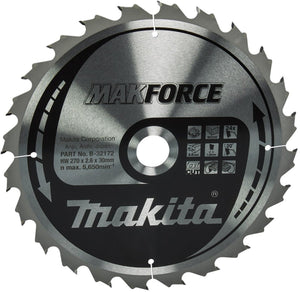 Makita cirkelzaagblad voor hout | makforce | ø 270mm asgat 30mm 24t - b-32172
