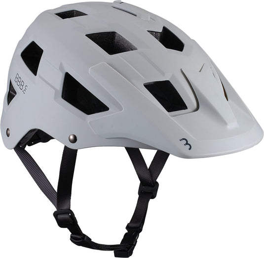 Bbb cycling mtb helm nanga - met bevestiging voor camera of verlichting - wasbare padding - fietshelm volwassenen: heren dames - mat grijs wit - m - bhe-54