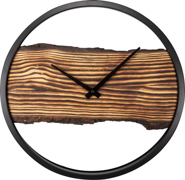 Nextime forest large – wandklok – 45 cm – hout metaal – bruin – stil