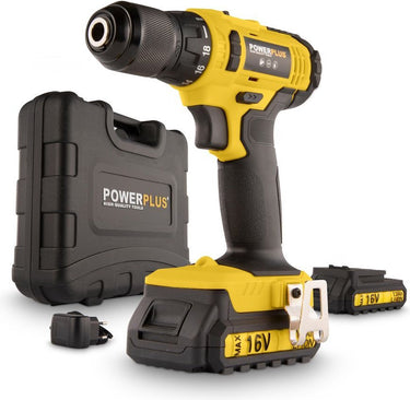 Powerplus accuboormachine powx00425 - schroefboormachine op batterij van 16 v voor hout en metaal - incl. batterij, lader en koffer