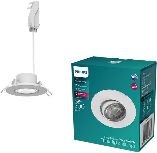 Philips led philips cilantro inbouwspot - sceneswitch lichttechnologie - 5w - warmwit licht: 2700k - wit