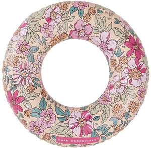 Swim essentials - zwemband - ø90 cm - meerkleurig - bloemenprint - kind - flamingohoofd