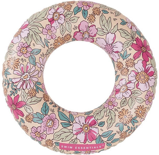 Swim essentials - zwemband - ø90 cm - meerkleurig - bloemenprint - kind - flamingohoofd