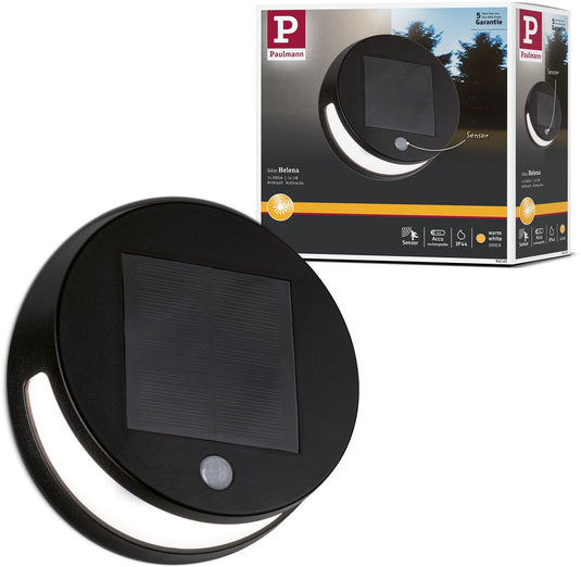 Paulmann solar led-wandarmatuur voor buiten helena bewegingsmelder ip44 3000k 56lm antraciet
