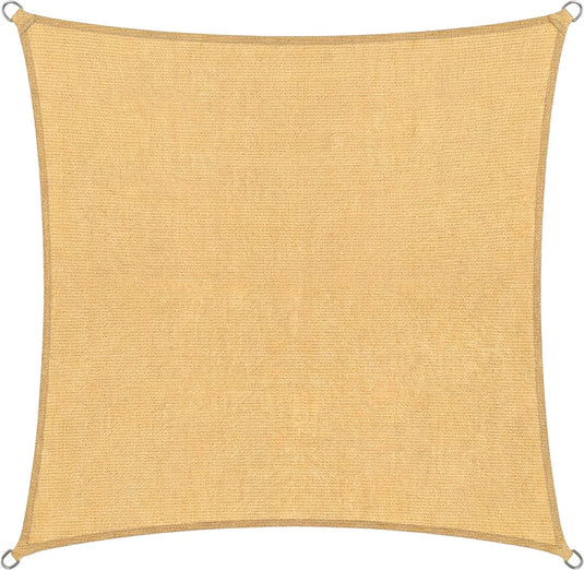 Abbey camp schaduwdoek - hdpe - 3 x 3 m - zand - zonnedoek - rvs ringen - aswan-300