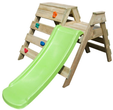 Paradiso toys paradiso wooden playground with climbing wall