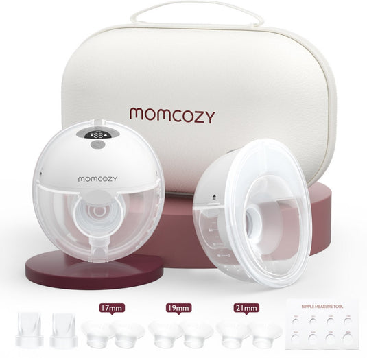 Momcozy m5 – handsfree borstkolf – 2 stuks – elektrisch – stil compact – met borstschild inserts