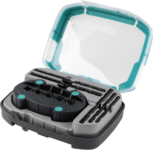 Wolfcraft - universele boorset met boorhulp - 6 delig - 4 5 6 8 10 mm - 1000000
