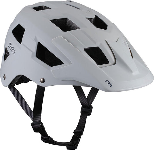Bbb cycling mtb helm nanga - met bevestiging voor camera of verlichting - wasbare padding - fietshelm volwassenen: heren dames - mat grijs wit - l - bhe-54