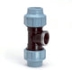 Unidelta tyleen draad t-stuk 90° 63 mm x 2 x 63 mm 2x klem x binnendraad kiwa (16 bar)