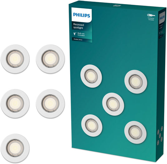 Philips led philips peridot inbouwspot - gu10 fitting - wit - rond - vaste kop - 5-pack