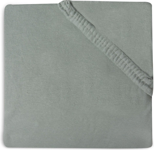 Jollein - baby hoeslaken jersey (ash green) - katoen - hoeslaken box - 70x140cm 75x150cm
