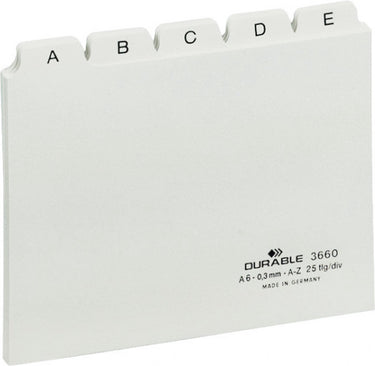 Durable alfabetische tabbladindex a6 10,5x14,8 cm tab 25 mm wit