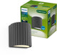 Philips led philips zyra wandlamp - buitenverlichting - schijnt in twee richtingen - warmwit licht: 2700k - antraciet - aluminium - powershield coating - lange levensduur