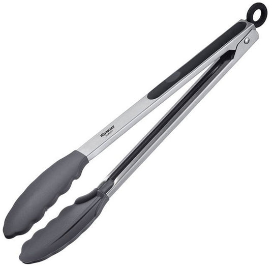 Westmark serveertang, met siliconen messen en rubberen handgrepen, lengte: 34 cm, roestvrij staal kunststof siliconen, classic silicone maxi, zilver zwart, 16182270
