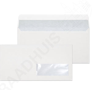 Raadhuis dienstenvelop dl (ea5 6) - 110x220mm - venster rechts - met plakstrip - wit - 500 stuks - envelop