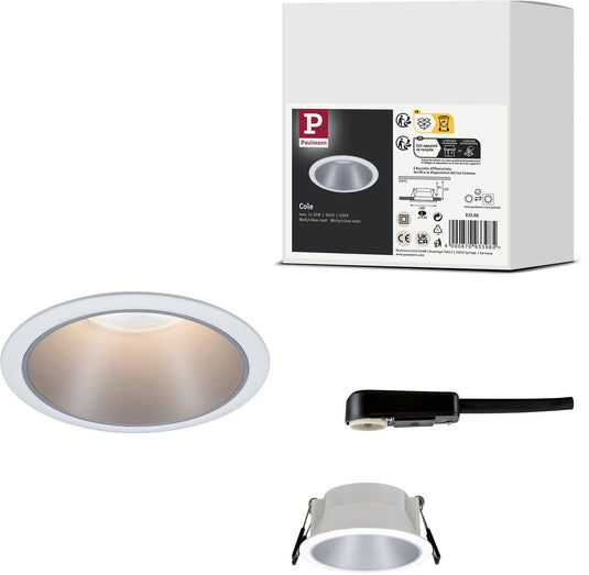 Paulmann inbouwlamp cole rond 88 mm gu10 max. 10w 230v dimbaar wit, zilver