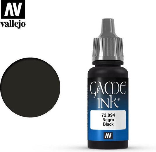 Vallejo hobbyverf acrylverf - 72094 game color - black ink - acryl - verf flesje - 18 ml