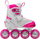 Roces moody x tif girl verstelbare skeelers kinderen – inline skates – meegroei skates – wit roze – maat 30-35