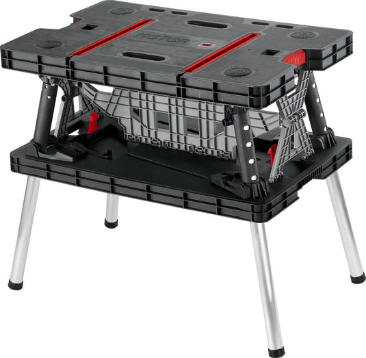 Keter opvouwbare werktafel - met 2 lijmklemmen - 85x55x75,5cm - zwart
