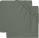 Jollein - baby hoeslaken boxmatras jersey (ash green) - katoen - hoeslaken box - 2 stuks - 75x95cm