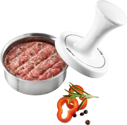Gefu spark party burgerpers - mini hamburgerpers - rvs - 2-delig