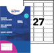 Avery badge etiket 63,5x29,6mm 20 vel 10 etiketen per vel wit