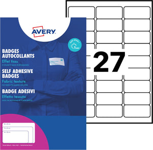 Avery badge etiket 63,5x29,6mm 20 vel 10 etiketen per vel wit