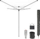 Brabantia topspinner droogmolen - 40 m - met metalen grondanker - beschermhoes - wasknijpertasje en wasknijpers - metallic grey