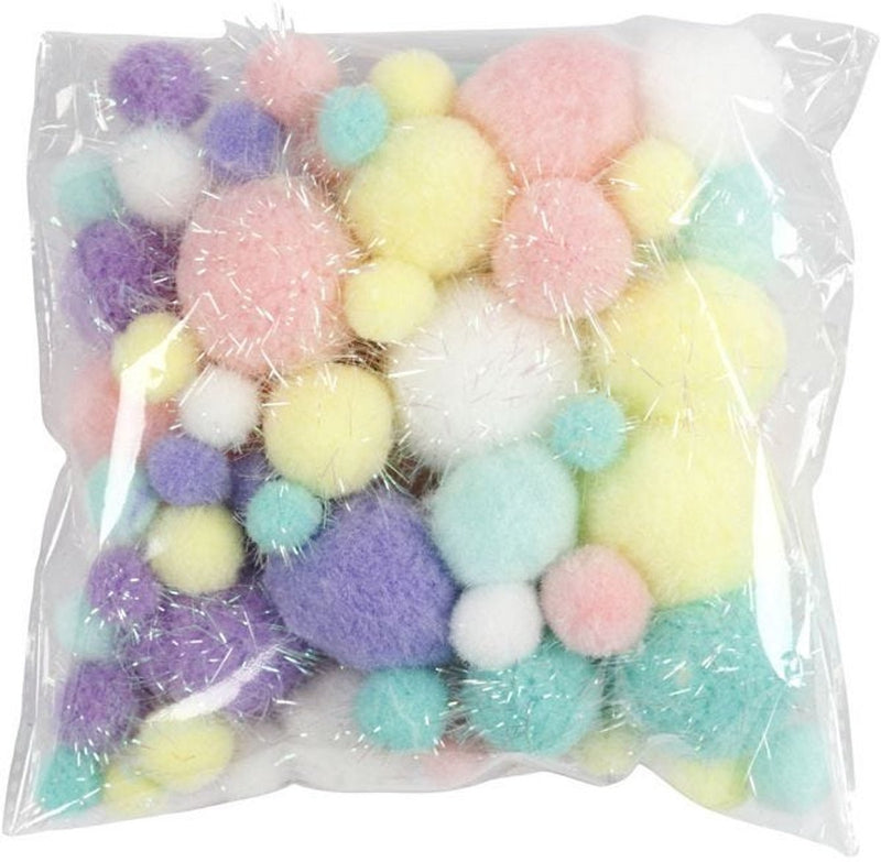 Load image into Gallery viewer, Creativ company pom-poms pastelkleuren, 62gr.
