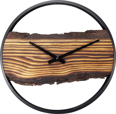 Nextime forest – wandklok – 30 cm – hout metaal – bruin – stil