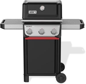 Weber spirit e-310 - gasbarbecue - zwart - 3 branders met 7,8 kw vermogen - porselein geëmailleerde gietijzeren grillrooster - 2 zijtafels - 2 duurzame wielen - kast met deur