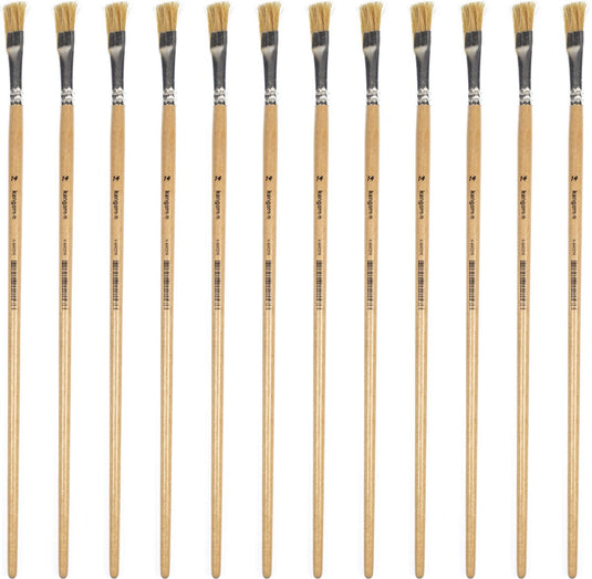 Kangaro lyonse penseel - #14 - gelakt hout - doos a 12 stuks - k-840214