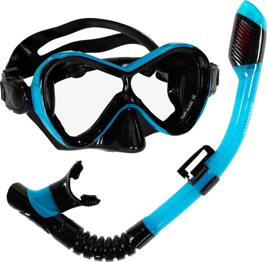 Atlantis abaco combo - snorkelset - duikbril - snorkel - kinderen - zwart turquoise