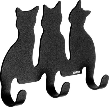 Tiger - handdoekhaak cats - zwart