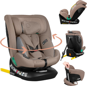 Lionelo bastiaan one i‑size autostoel – 4-in-1 isofix top tether – achterwaarts voorwaarts – 360° draaibare easyturn basis – verstelbare hoofdsteun memory foam – 40–150 cm – lange gebruik hoog veiligheidsniveau