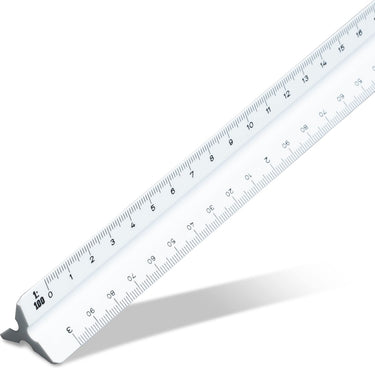Aristo schaalstok f - lengte 30 cm - 1:2.5 :5 :10 :20 :50 :100 (din) - wit kunststof - in beschermetui - ar-1314 4