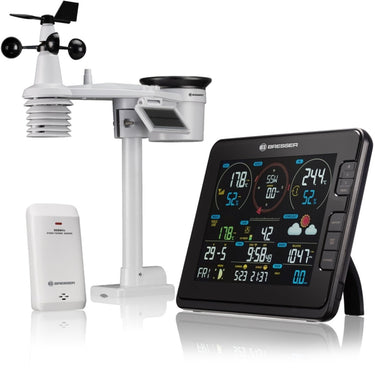 Bresser weerstation - profi wlan 7-in-1 weather center met lichtintensiteit en uv-meting - zwart